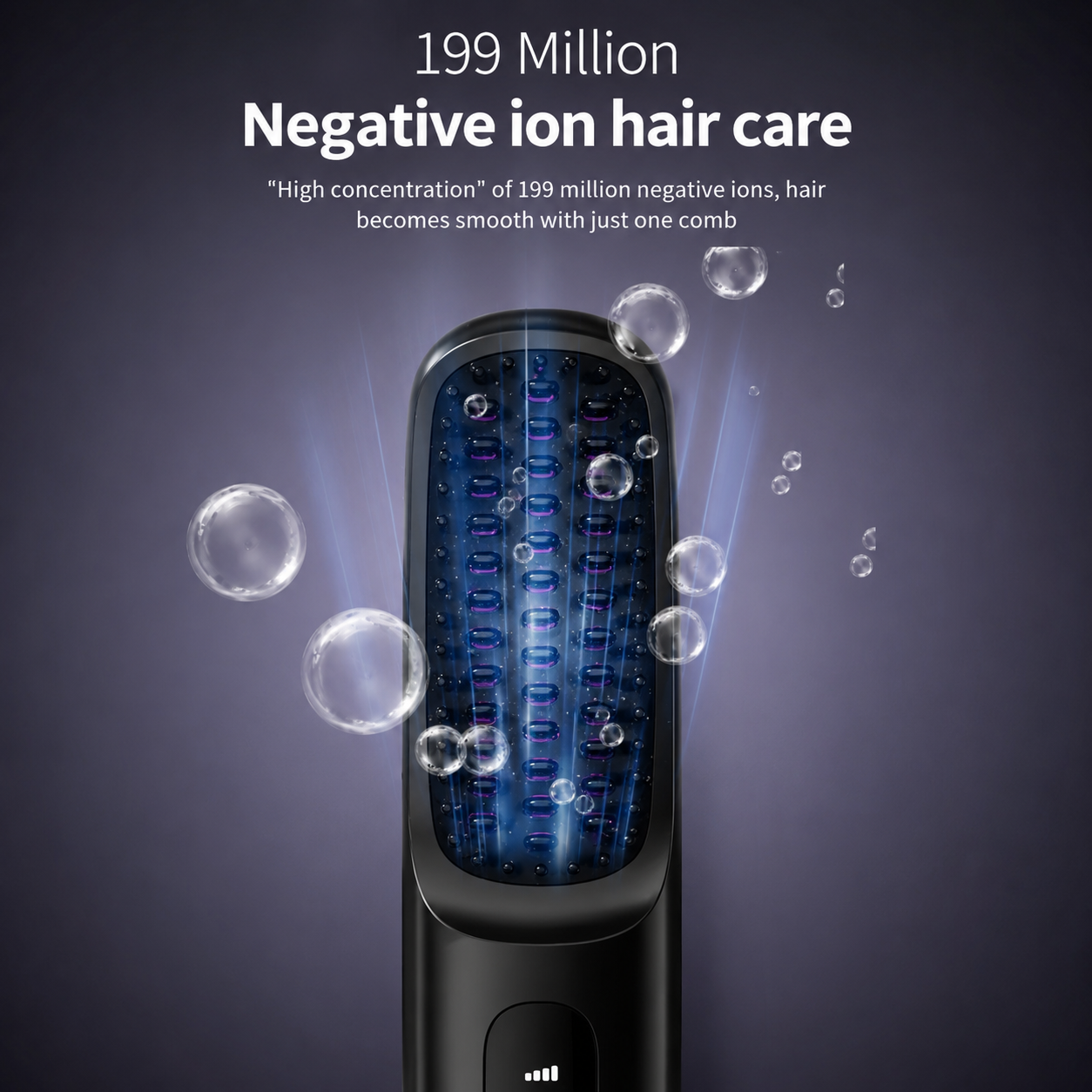 LCD rechargeable wireless straightening comb